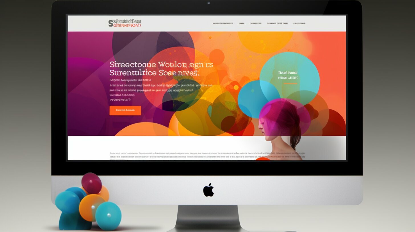 Beschrijving: Een op maat gemaakte website met een kleurrijke ontwerp van ballen.
