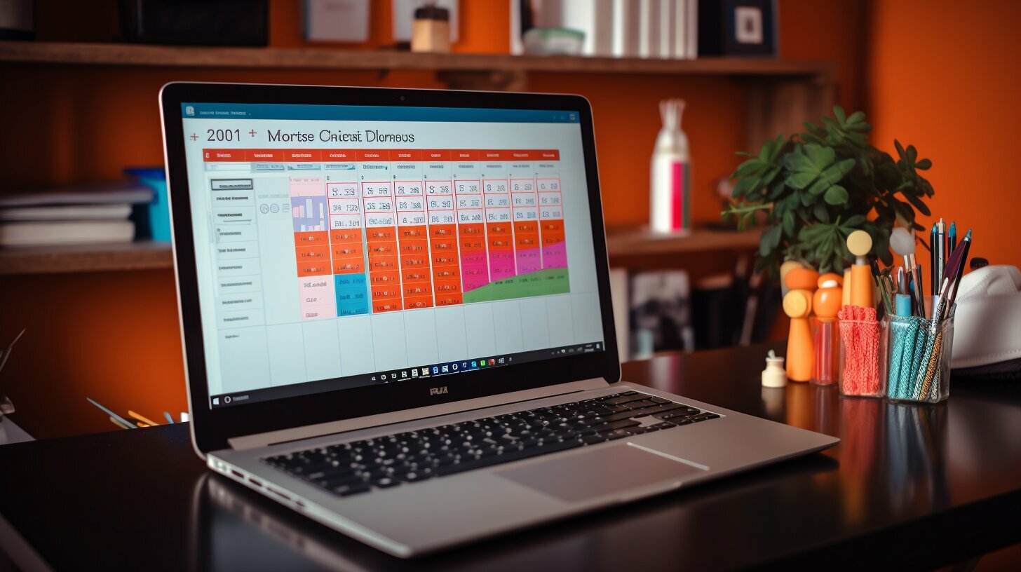 Een laptop met een kalender erop, klaar om een webwinkel te starten.