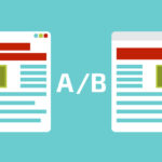 Twee mobiele telefoons met de letters "a" en "b" als onderdeel van een A/B-test.