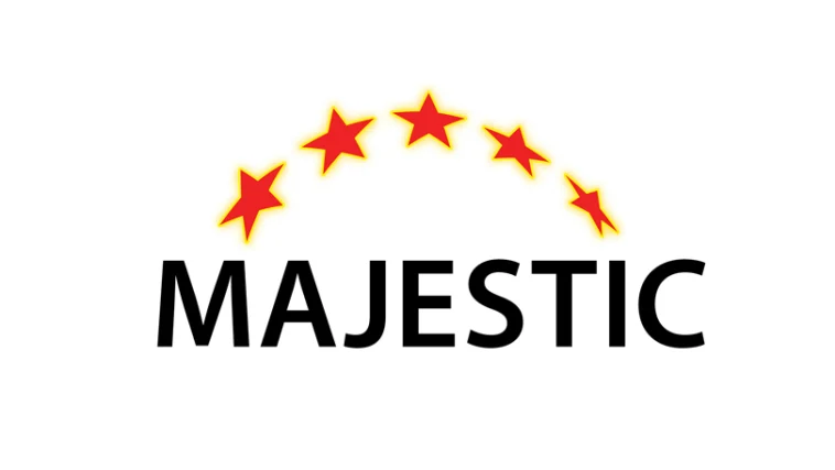 Een Majestic-logo met het woord majestueus erop, dat de SEO-expertise laat zien.